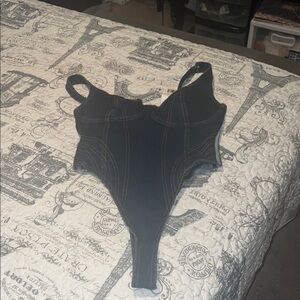 Black Bodysuit with Stitch Detailing